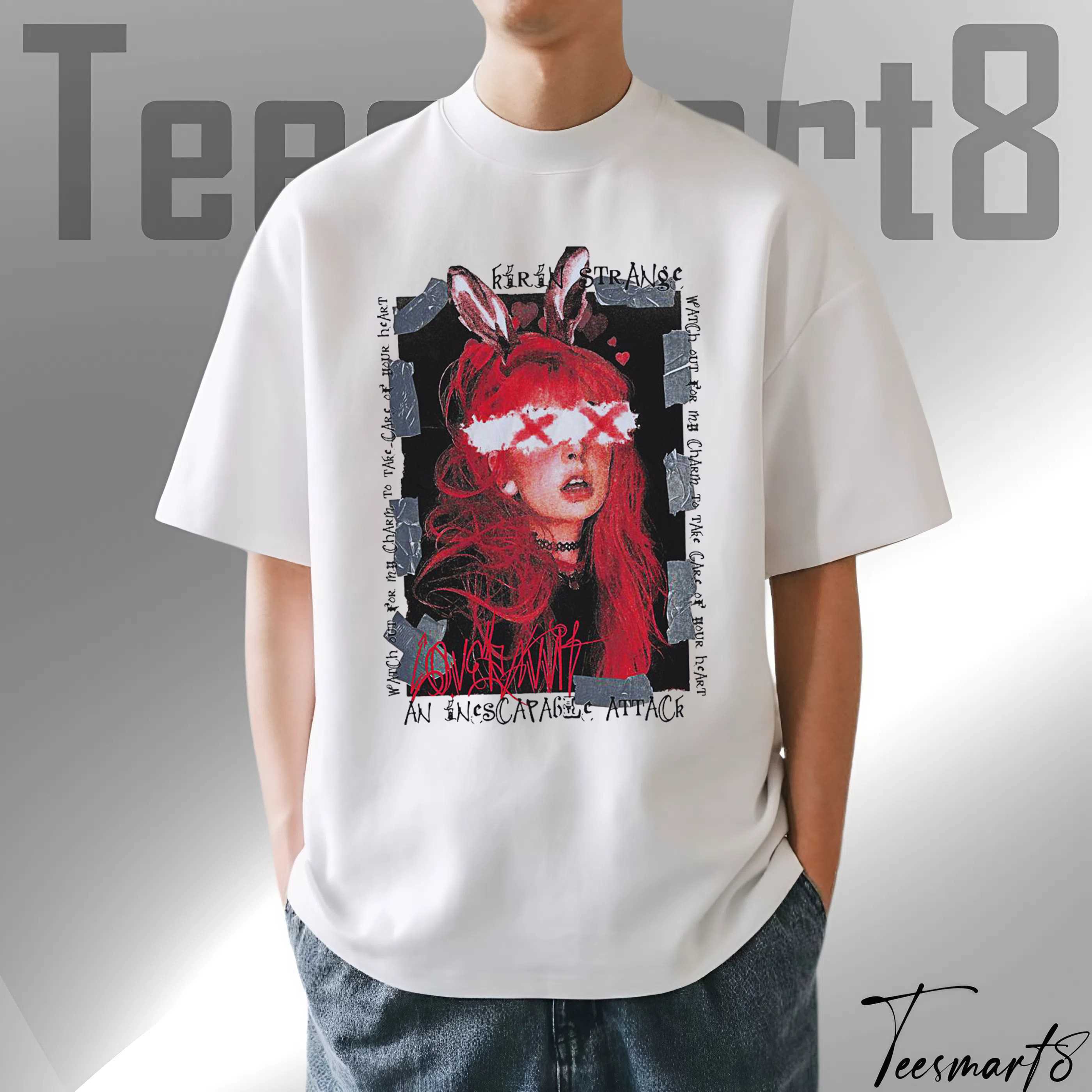 Mystic Pink Red Hair Girl T-Shirt – Enigmatic Graphic Tee