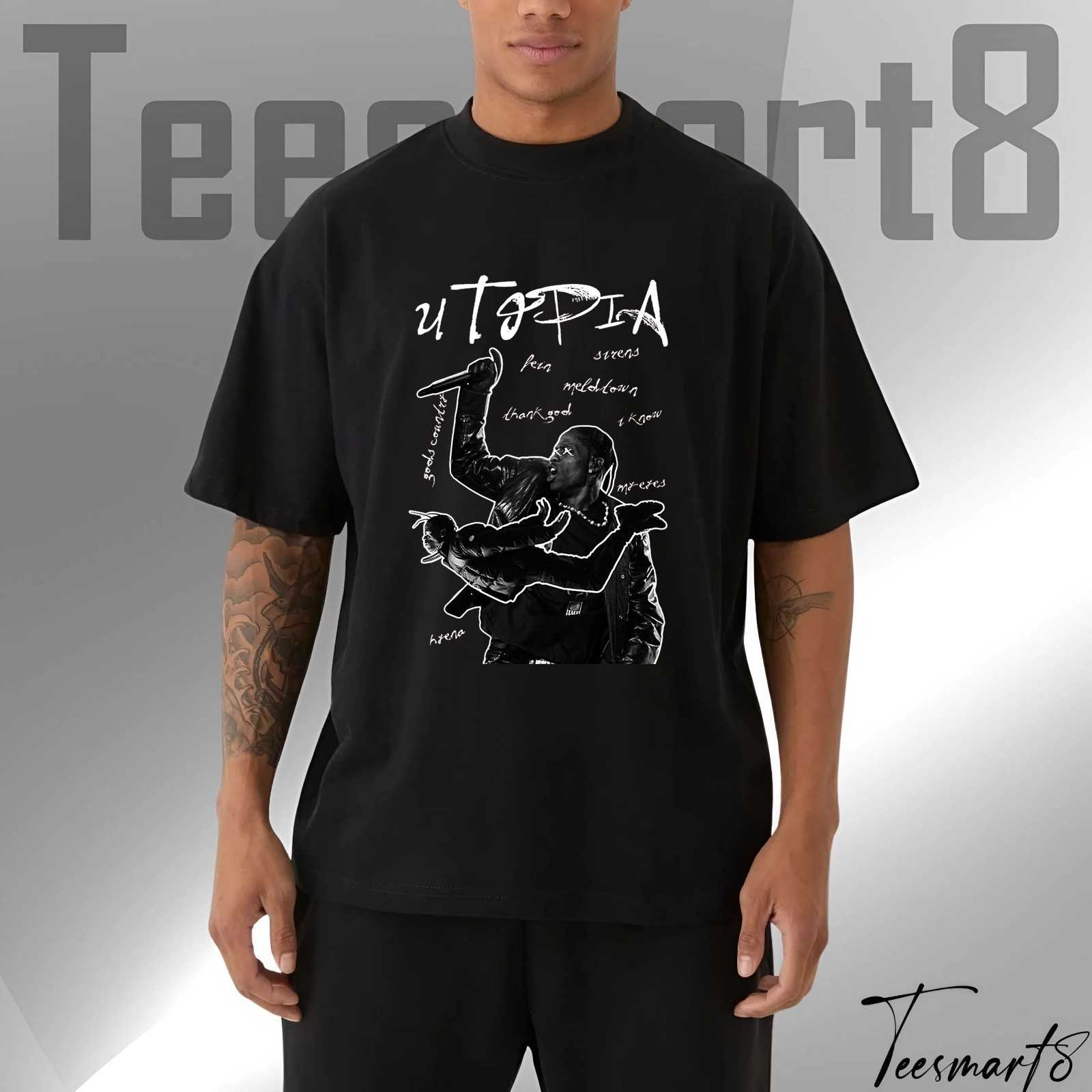Travis Scott Utopia Tracks T-Shirt – Rapper Merch, Hip Hop Fan Tee, Music Album Shirt