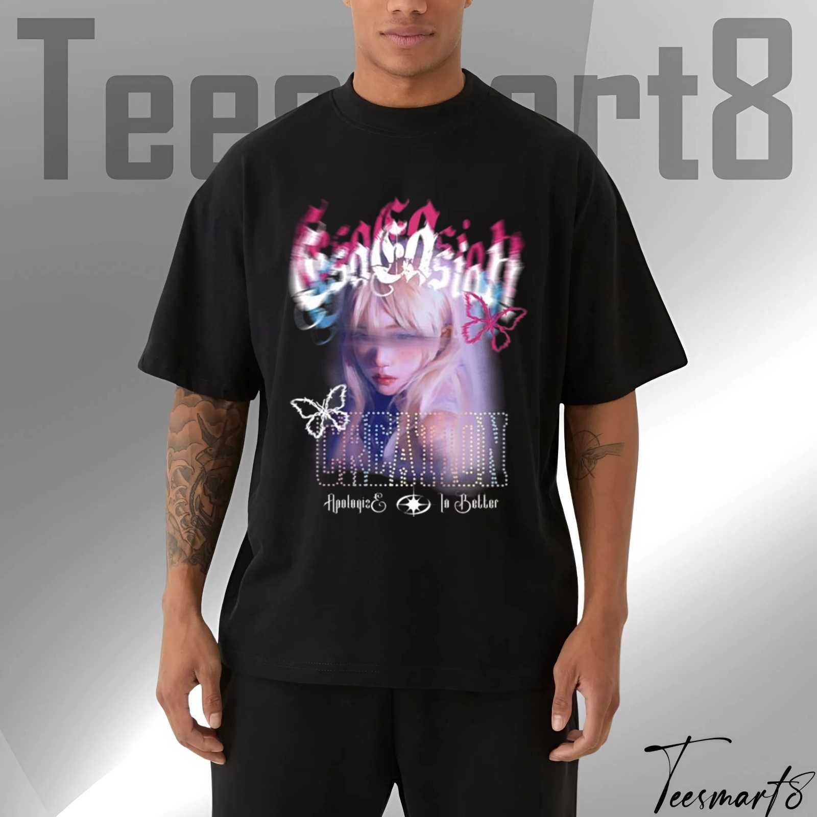 Creation Girl Butterfly Tee – Apologize Aesthetic Vaporwave T-Shirt