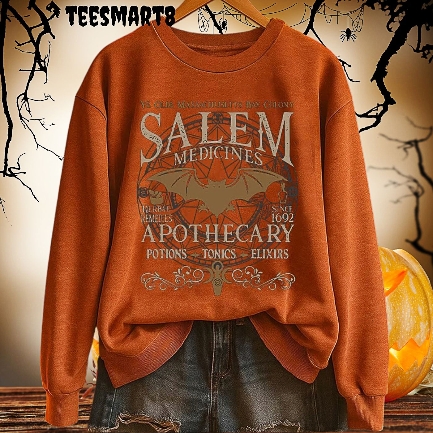 Halloween Salem Apothecary Sweatshirt – Cozy Casual Outfit