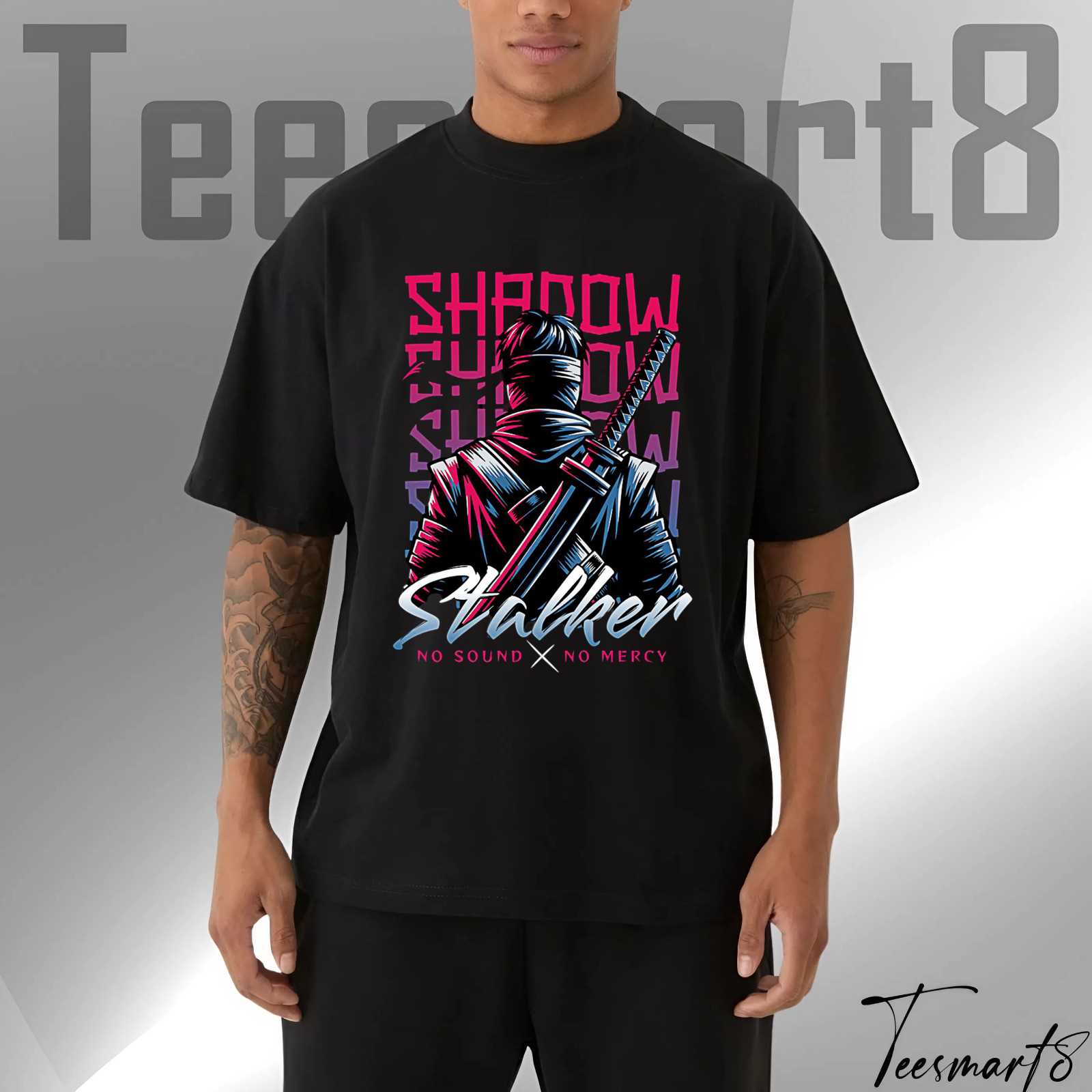 Shadow Stalker T-Shirt – Mysterious Dark Art Tee For Streetwear Lovers