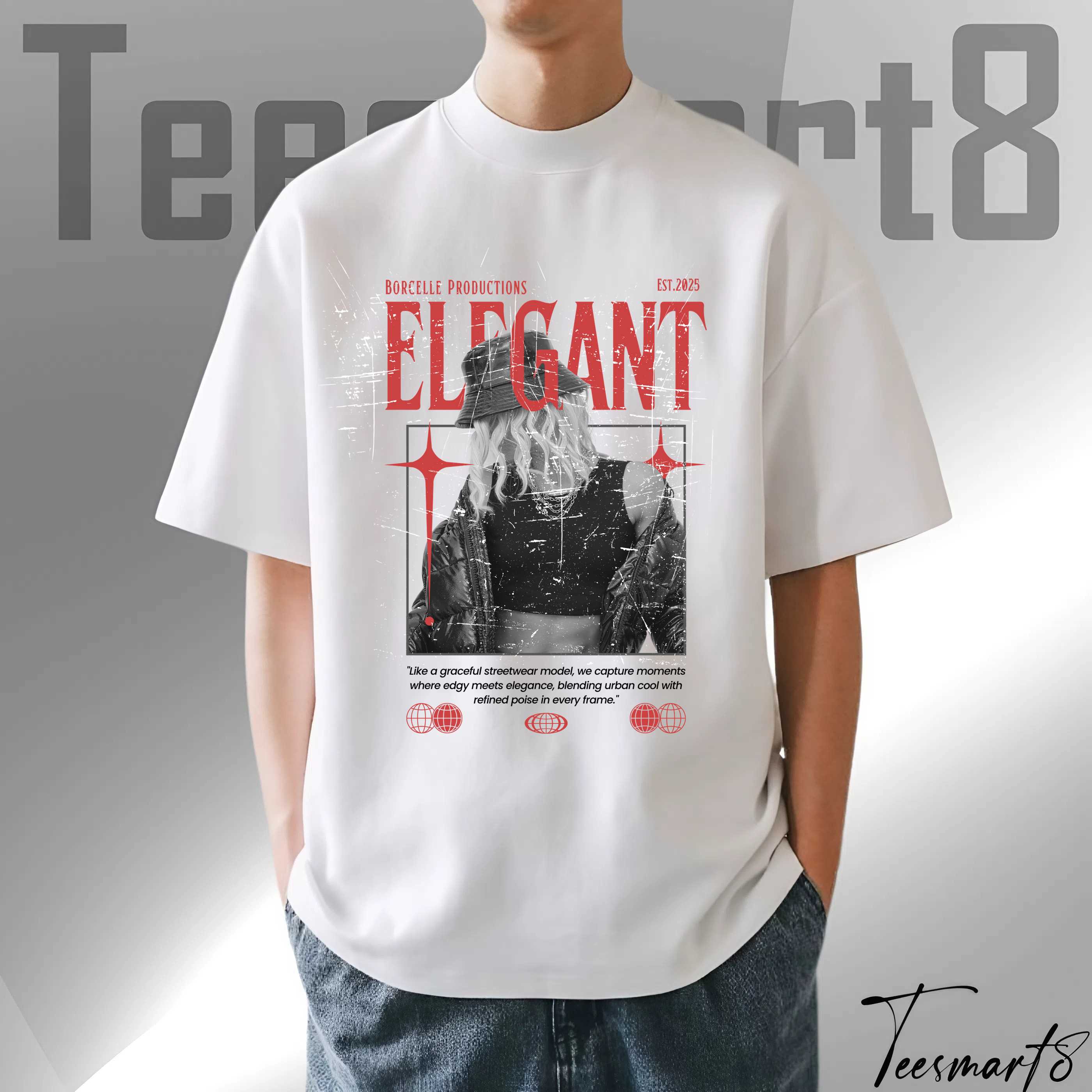 Y2k Maximalist Street Tee – Red Black Urban Fashion Shirt | Teesmart8