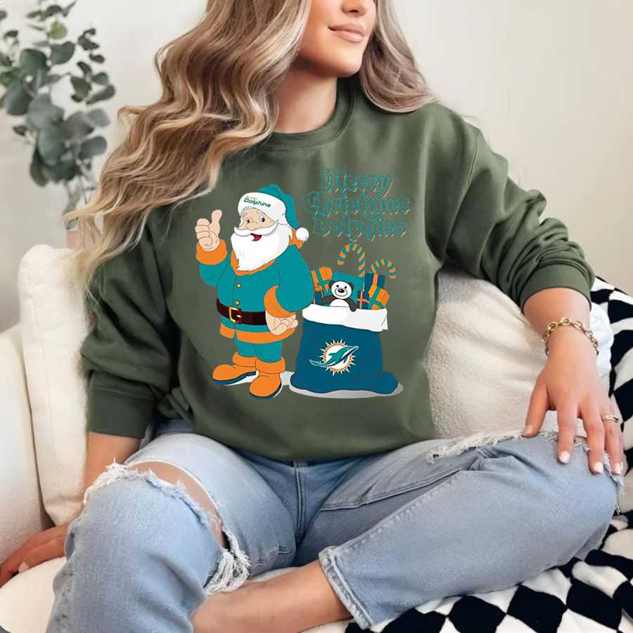 Miami Dolphins Merry Christmas Football Sweatshirt