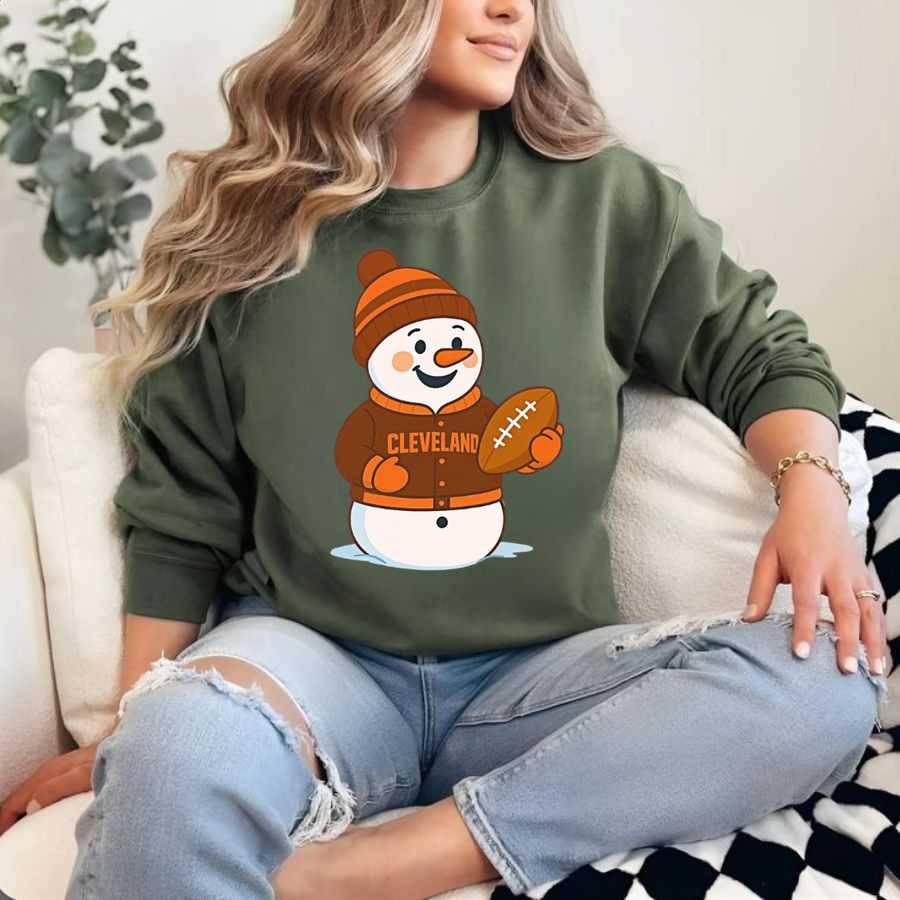 Cleveland Browns Snowman Christmas Fan Sweatshirt