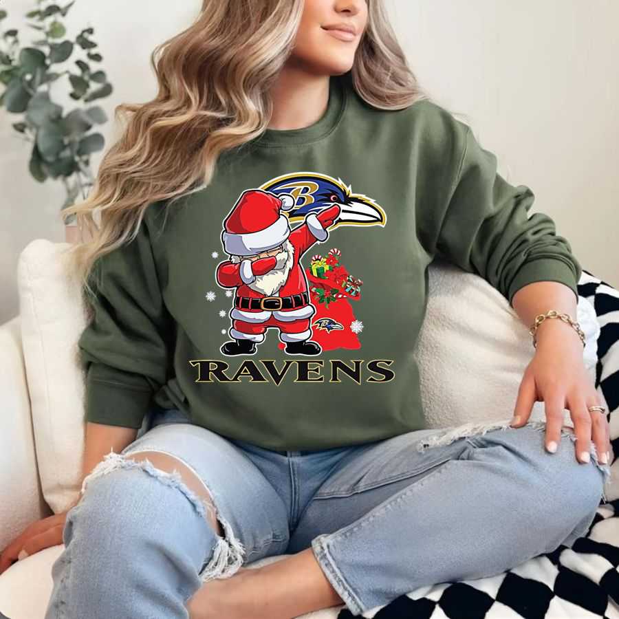 Baltimore Ravens Dabbing Santa Christmas Sweatshirt