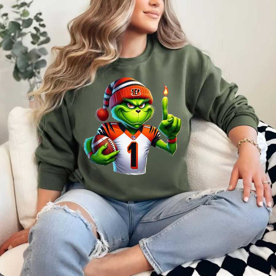 Cincinnati Bengals Grinch Christmas Football Fan Sweatshirt