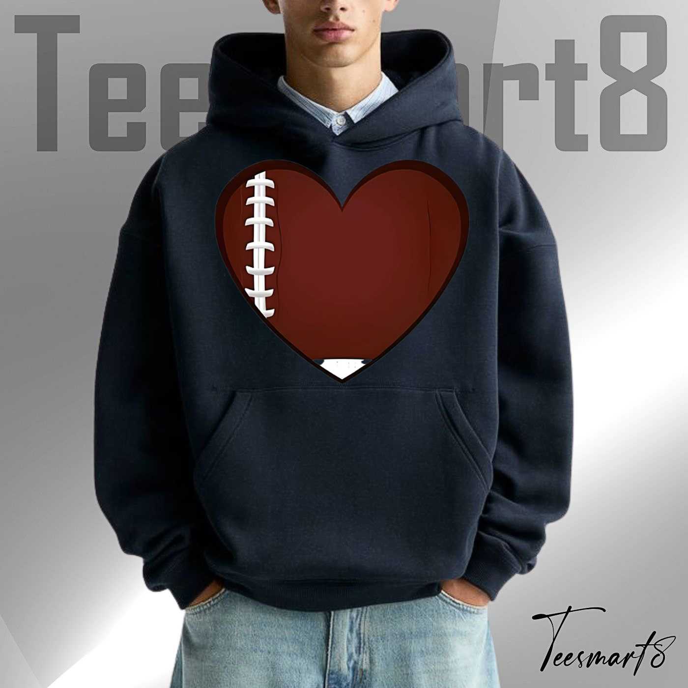 Football Laces Heart Sports Lover Hoodie