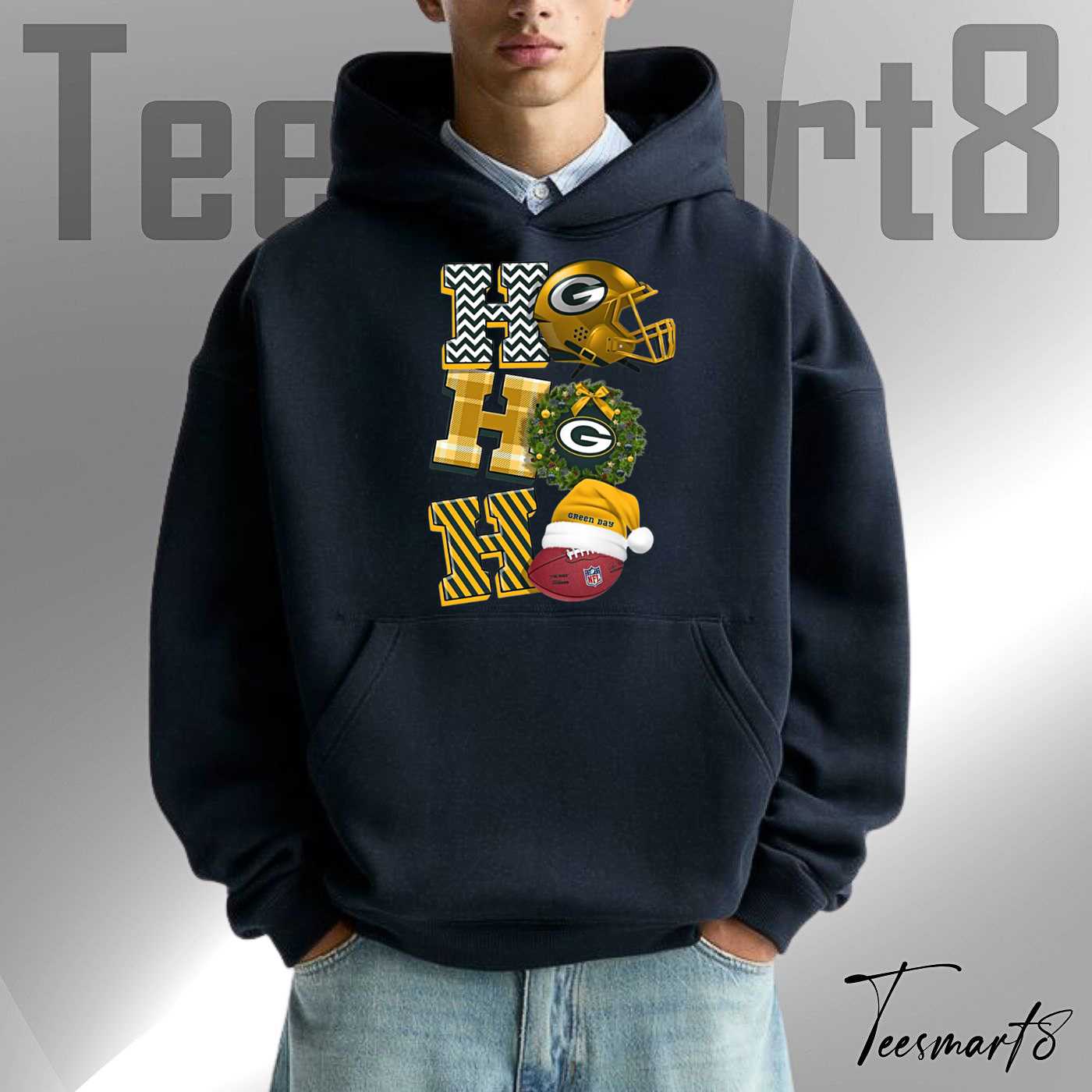 Green Bay Packers Ho Ho Ho Christmas Football Hoodie Green Bay Packers Ho Ho Ho Christmas Football Hoodie