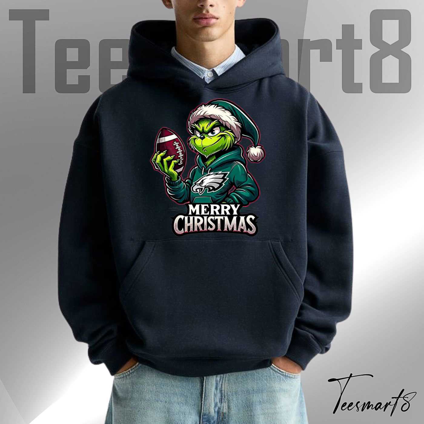 Philadelphia Eagles Merry Christmas Grinch Style Hoodie Philadelphia Eagles Merry Christmas Grinch Style Hoodie