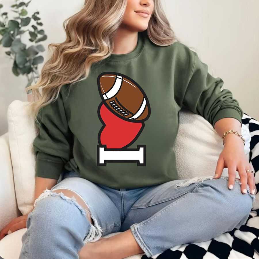 Cute Football Love Heart Sweatshirt - Game Day Top Cute Football Love Heart Sweatshirt - Game Day Top