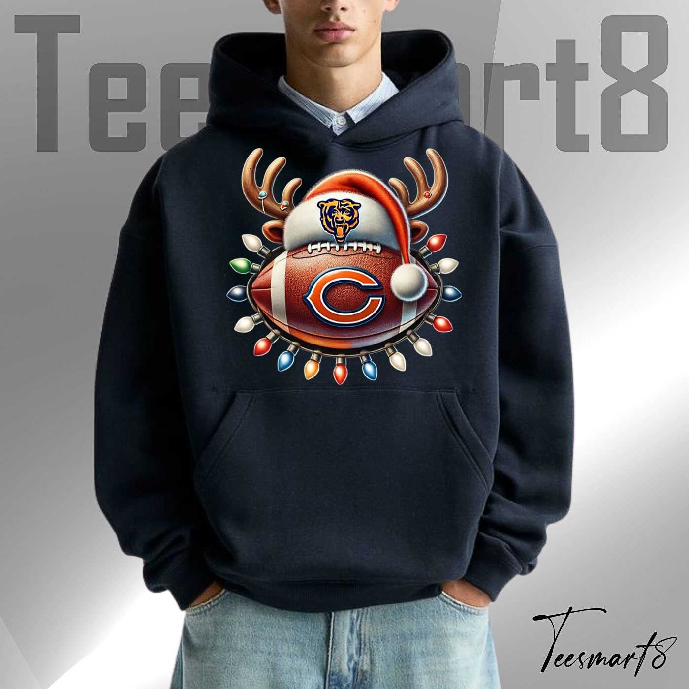 Chicago Bears Reindeer Football Christmas Fan Hoodie