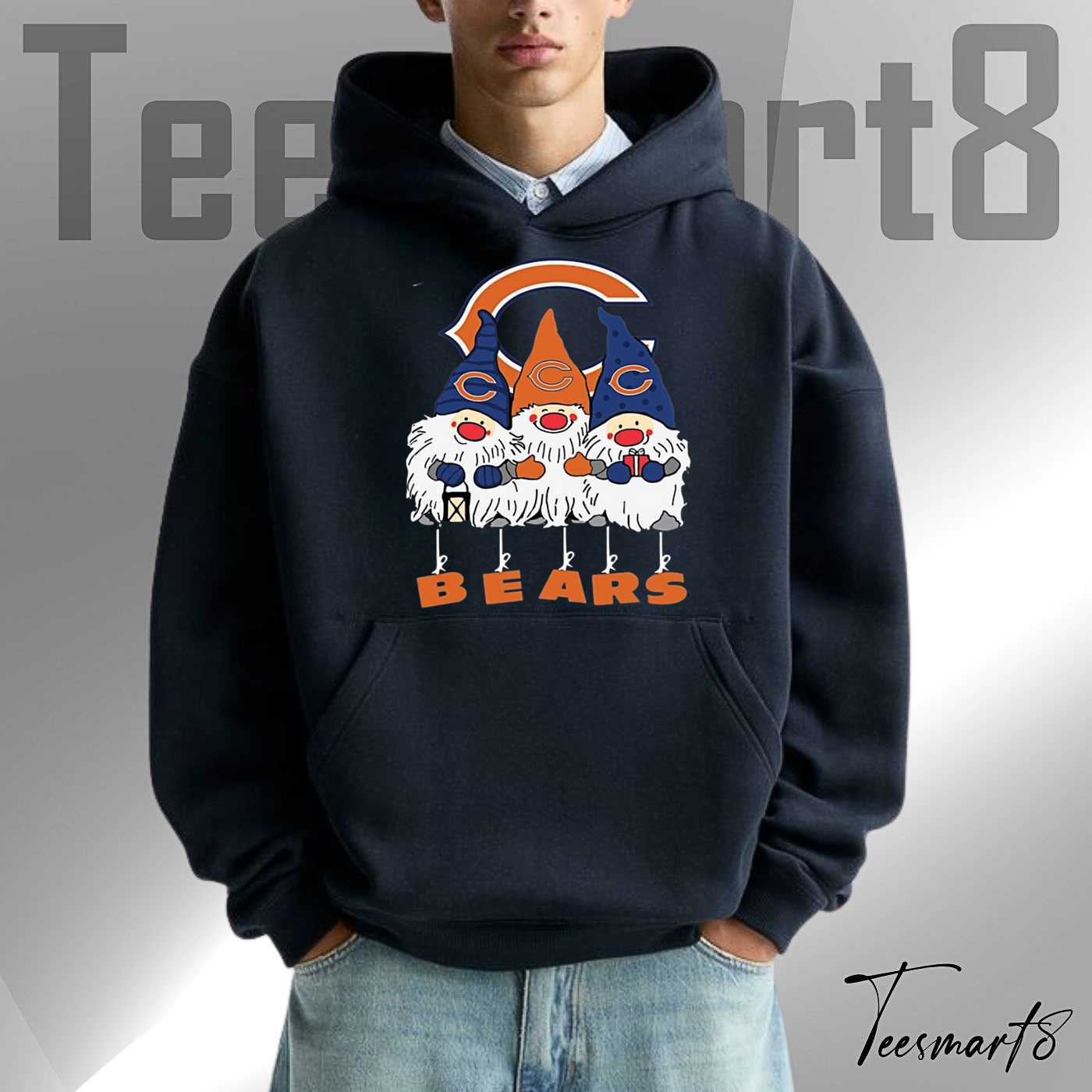 Chicago Bears Christmas Gnomes Holiday Fan Hoodie