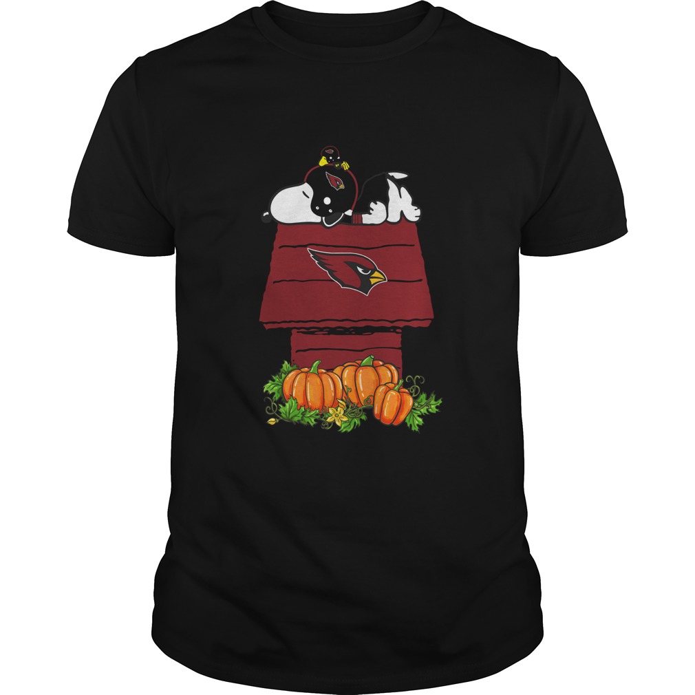 Arizona Cardinals Snoopy Pumpkin House Nfl T-Shirt Arizona Cardinals Snoopy Pumpkin House Nfl T-Shirt