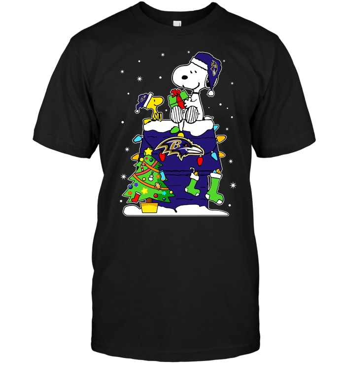 Baltimore Ravens "snoopy & Woodstock Christmas" T-Shirt Baltimore Ravens "snoopy & Woodstock Christmas" T-Shirt