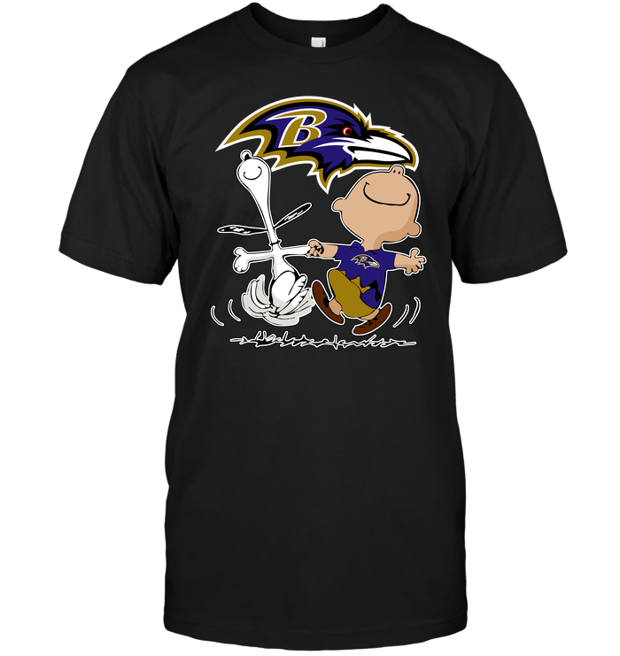 Baltimore Ravens "charlie Brown & Snoopy" T-Shirt Baltimore Ravens "charlie Brown & Snoopy" T-Shirt