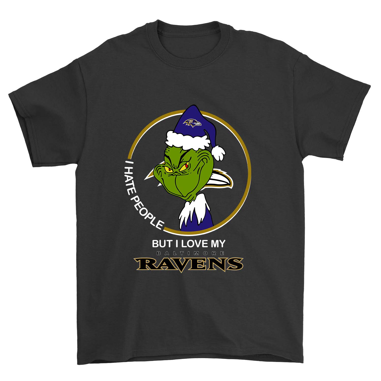 Baltimore Ravens "grinch - I Hate People" T-Shirt Baltimore Ravens "grinch - I Hate People" T-Shirt