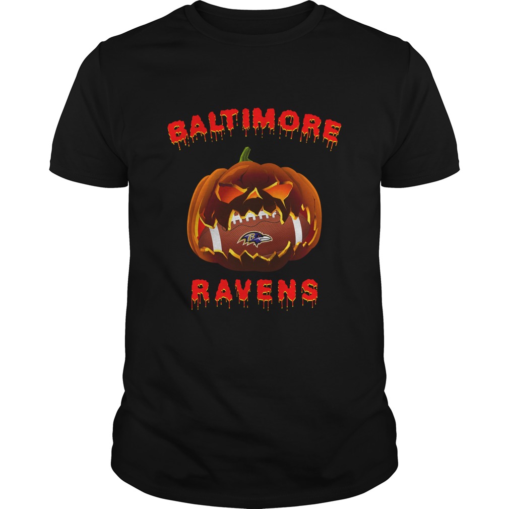 Baltimore Ravens Halloween Pumpkin T-Shirt Baltimore Ravens Halloween Pumpkin T-Shirt
