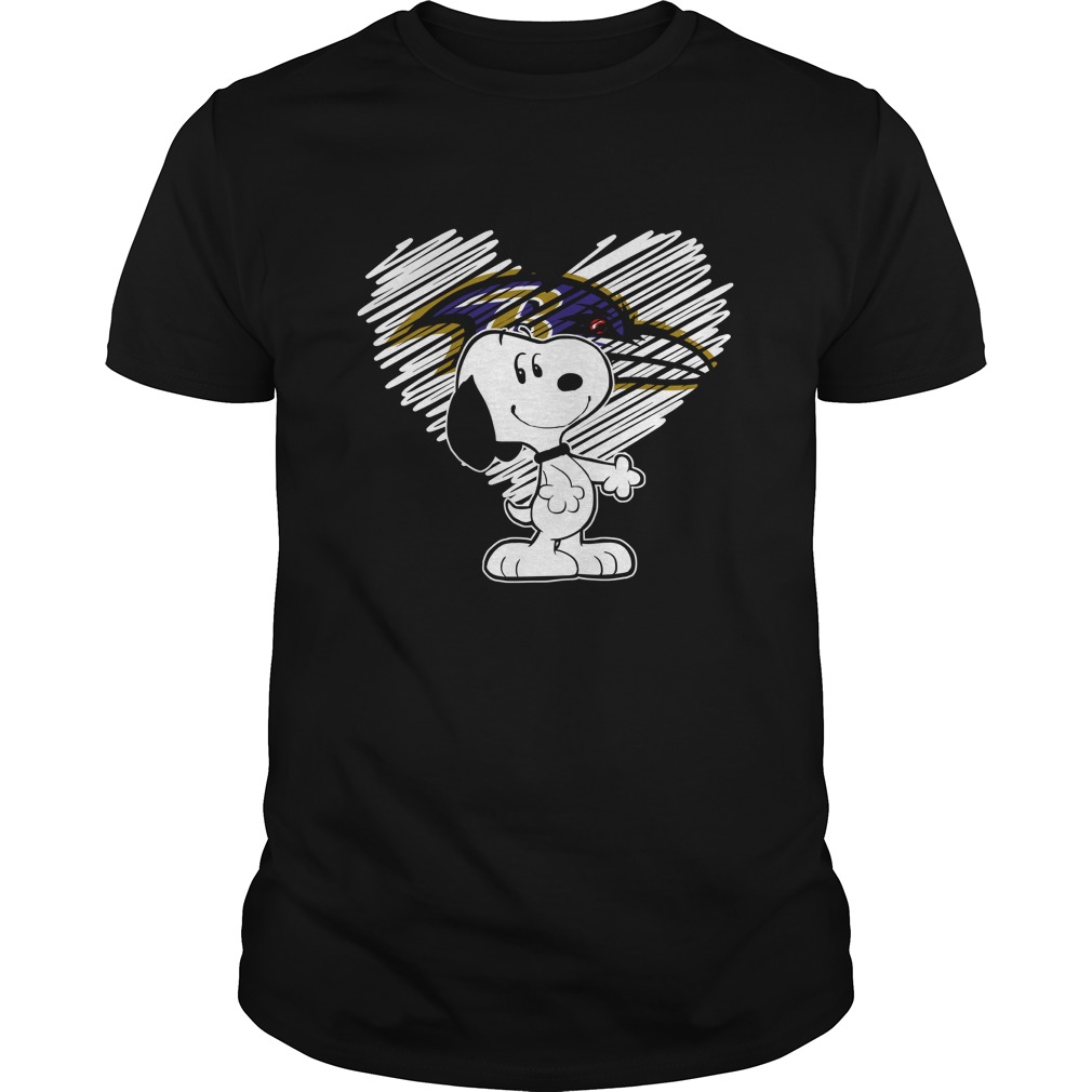 Baltimore Ravens "snoopy In My Heart" T-Shirt Baltimore Ravens "snoopy In My Heart" T-Shirt