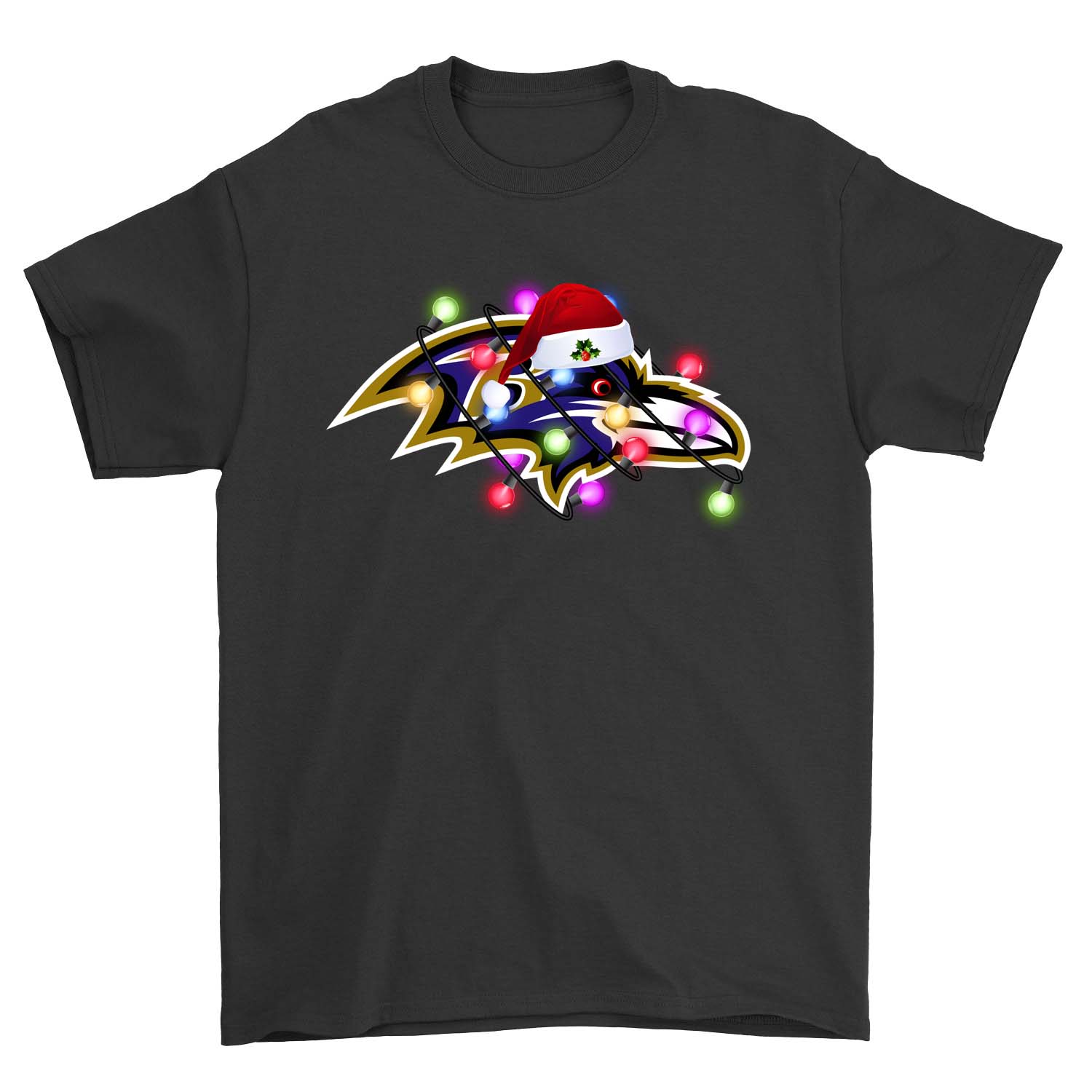Baltimore Ravens "santa Hat" Holiday T-Shirt Baltimore Ravens "santa Hat" Holiday T-Shirt