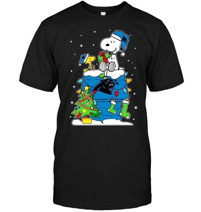 Carolina Panthers "snoopy & Woodstock Christmas" T-Shirt Carolina Panthers "snoopy & Woodstock Christmas" T-Shirt