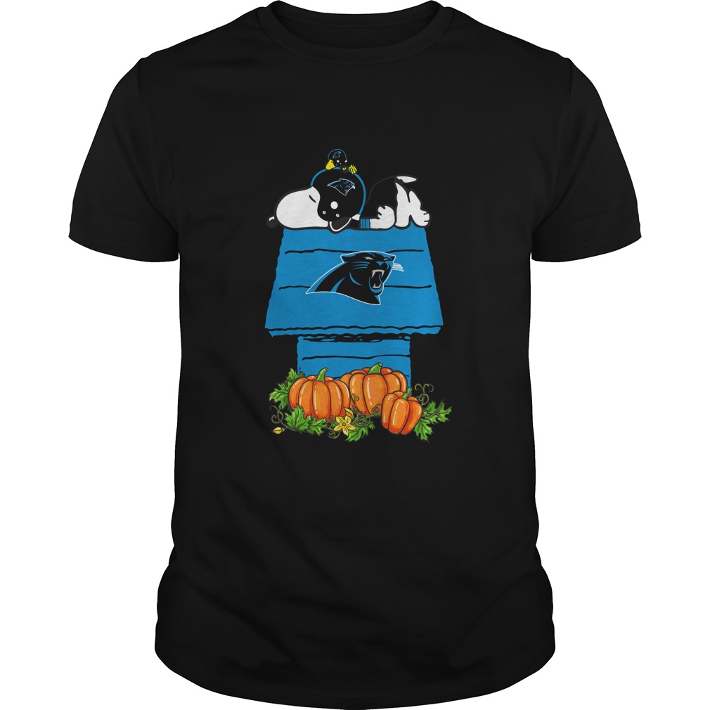 Carolina Panthers "snoopy Pumpkin House" T-Shirt Carolina Panthers "snoopy Pumpkin House" T-Shirt
