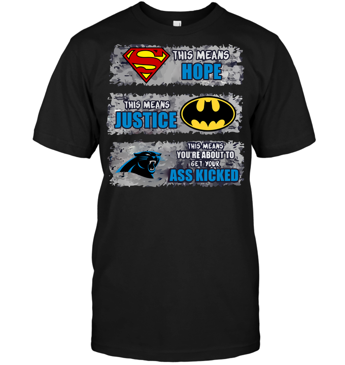 Carolina Panthers "superman, Batman & Panthers" T-Shirt Carolina Panthers "superman, Batman & Panthers" T-Shirt