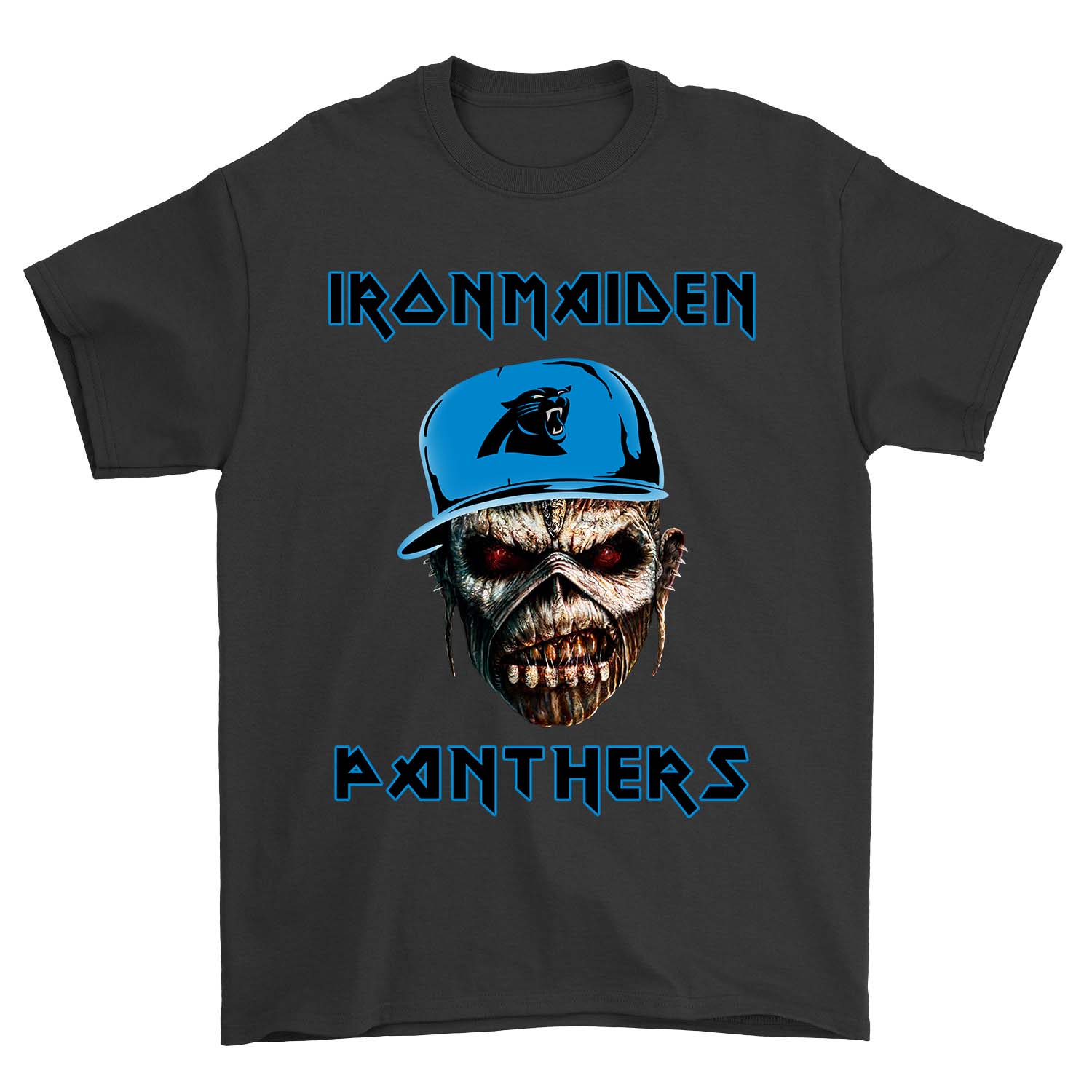 Carolina Panthers "iron Maiden" Rock & Roll T-Shirt Carolina Panthers "iron Maiden" Rock & Roll T-Shirt