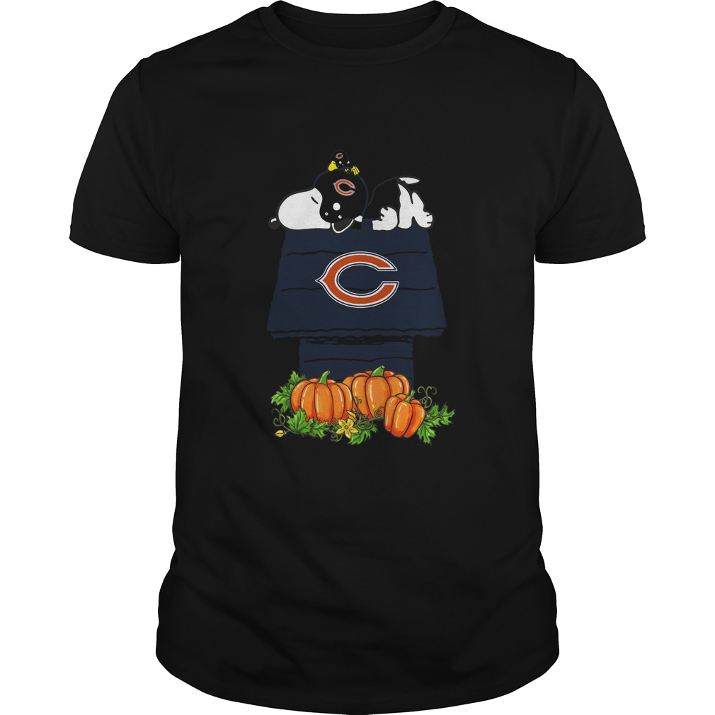 Chicago Bears "snoopy Pumpkin House" T-Shirt Chicago Bears "snoopy Pumpkin House" T-Shirt