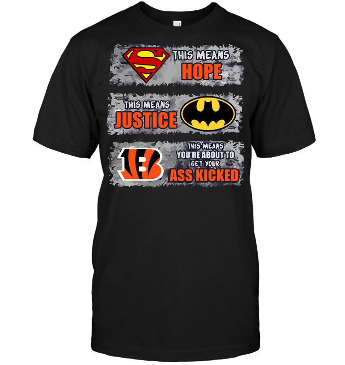 Cincinnati Bengals "superman, Batman & Bengals" T-Shirt Cincinnati Bengals "superman, Batman & Bengals" T-Shirt