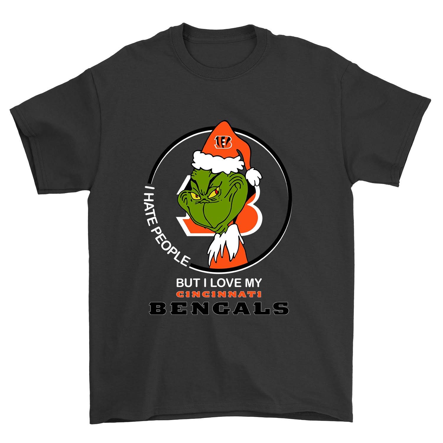 Cincinnati Bengals "grinch - I Hate People" T-Shirt Cincinnati Bengals "grinch - I Hate People" T-Shirt