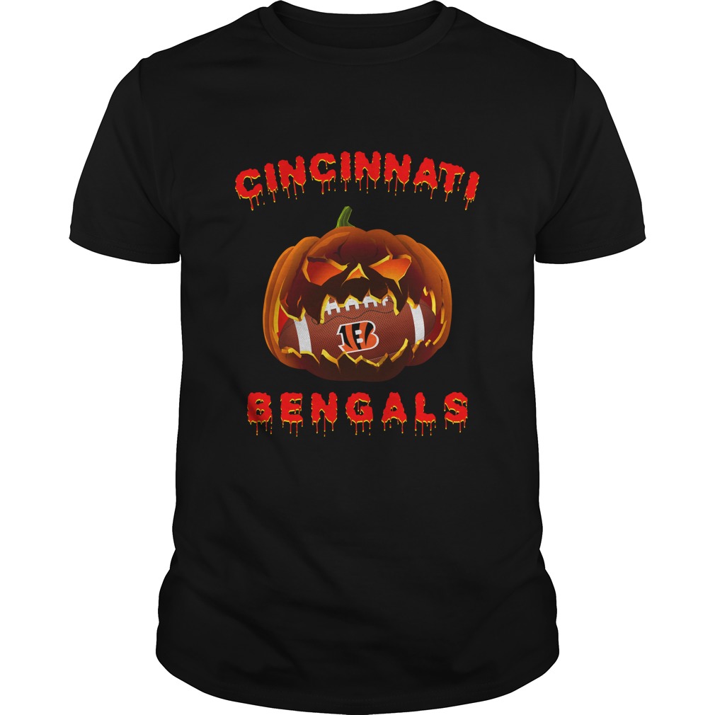Cincinnati Bengals Halloween Pumpkin T-Shirt Cincinnati Bengals Halloween Pumpkin T-Shirt