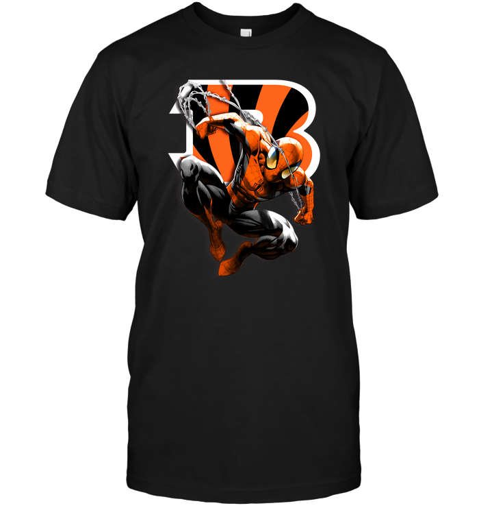 Cincinnati Bengals "spiderman" Superhero T-Shirt Cincinnati Bengals "spiderman" Superhero T-Shirt