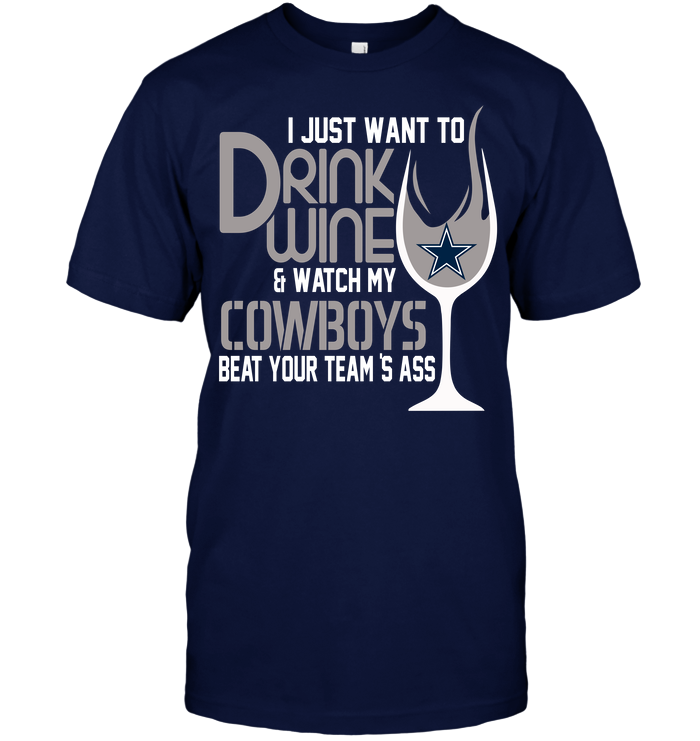 Dallas Cowboys "wine & Football" T-Shirt Dallas Cowboys "wine & Football" T-Shirt