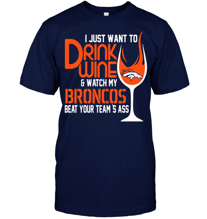 Denver Broncos "wine & Football" T-Shirt Denver Broncos "wine & Football" T-Shirt