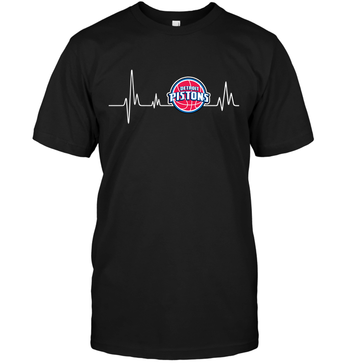 Detroit Pistons "game Day Heartbeat" T-Shirt Detroit Pistons "game Day Heartbeat" T-Shirt