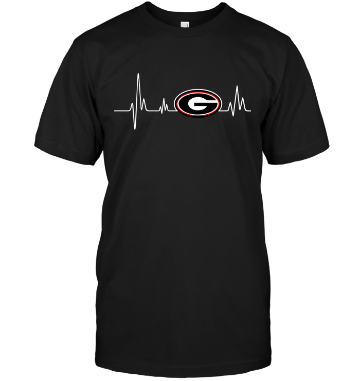 Georgia Bulldogs Heartbeat T-Shirt Georgia Bulldogs Heartbeat T-Shirt