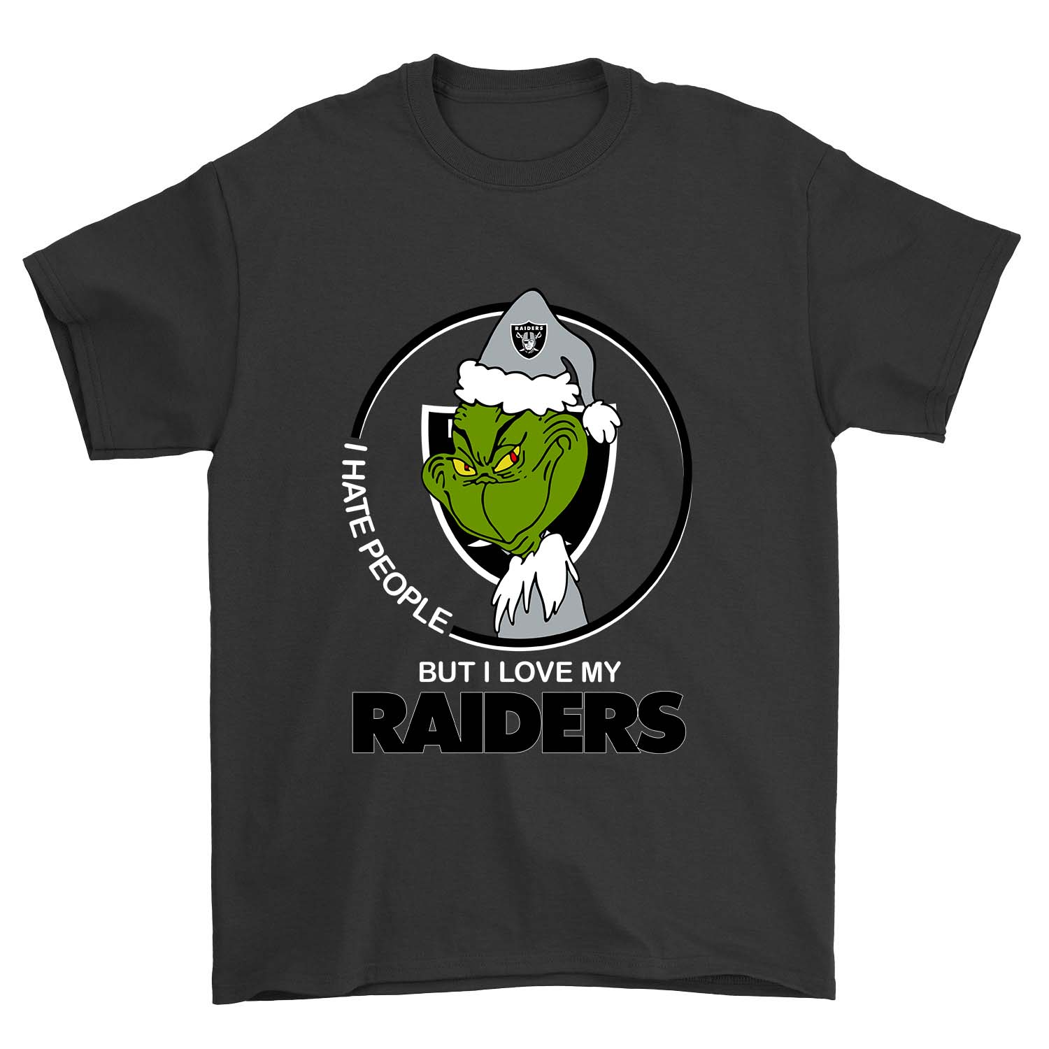 Oakland Raiders "grinch - I Hate People" T-Shirt Oakland Raiders "grinch - I Hate People" T-Shirt