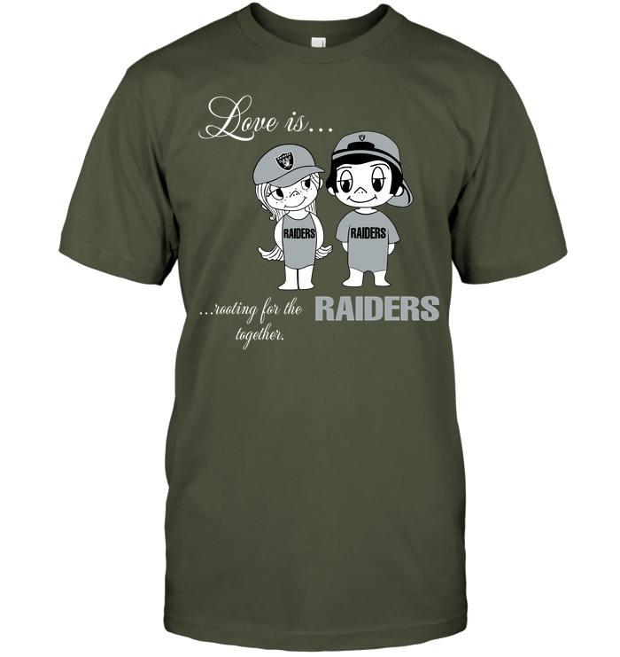 Oakland Raiders "love Is Rooting Together" T-Shirt Oakland Raiders "love Is Rooting Together" T-Shirt