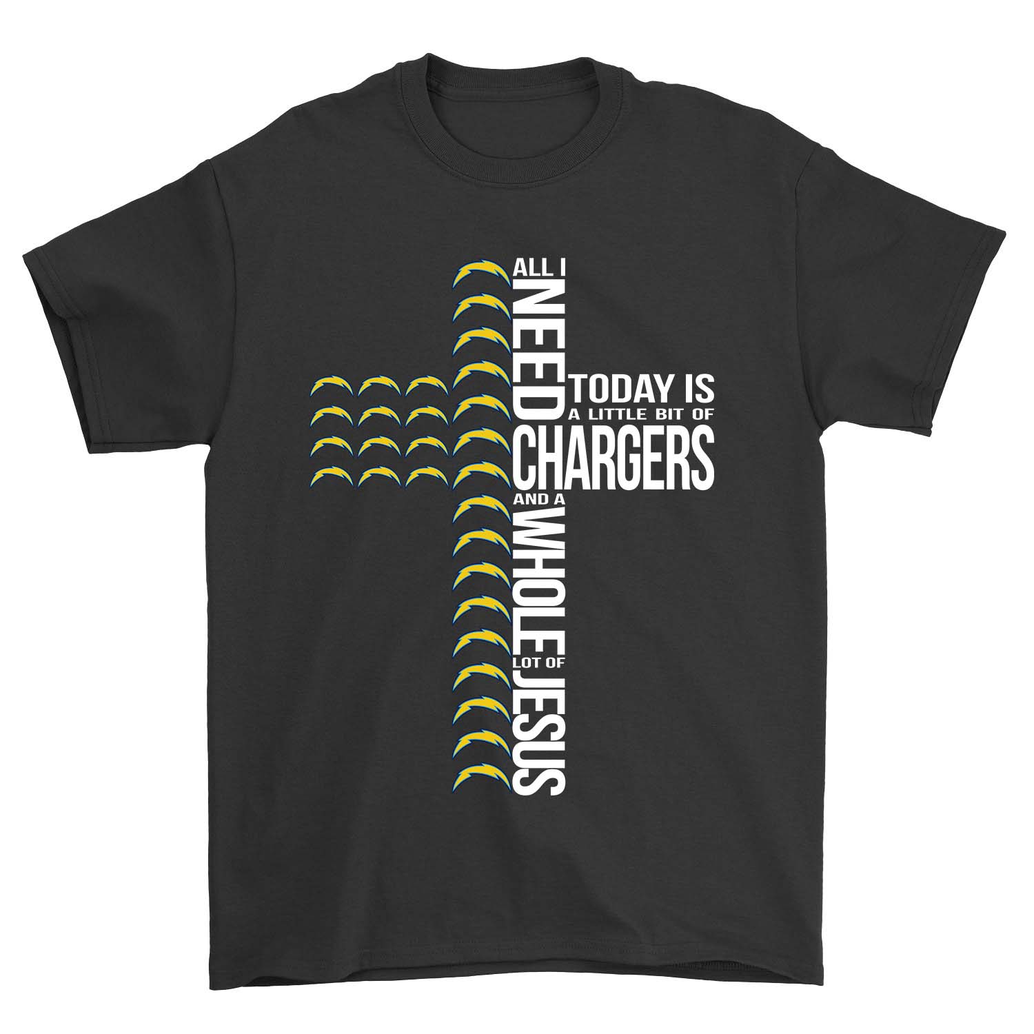 Los Angeles Chargers "jesus & Chargers" Christian Fan T-Shirt Los Angeles Chargers "jesus & Chargers" Christian Fan T-Shirt
