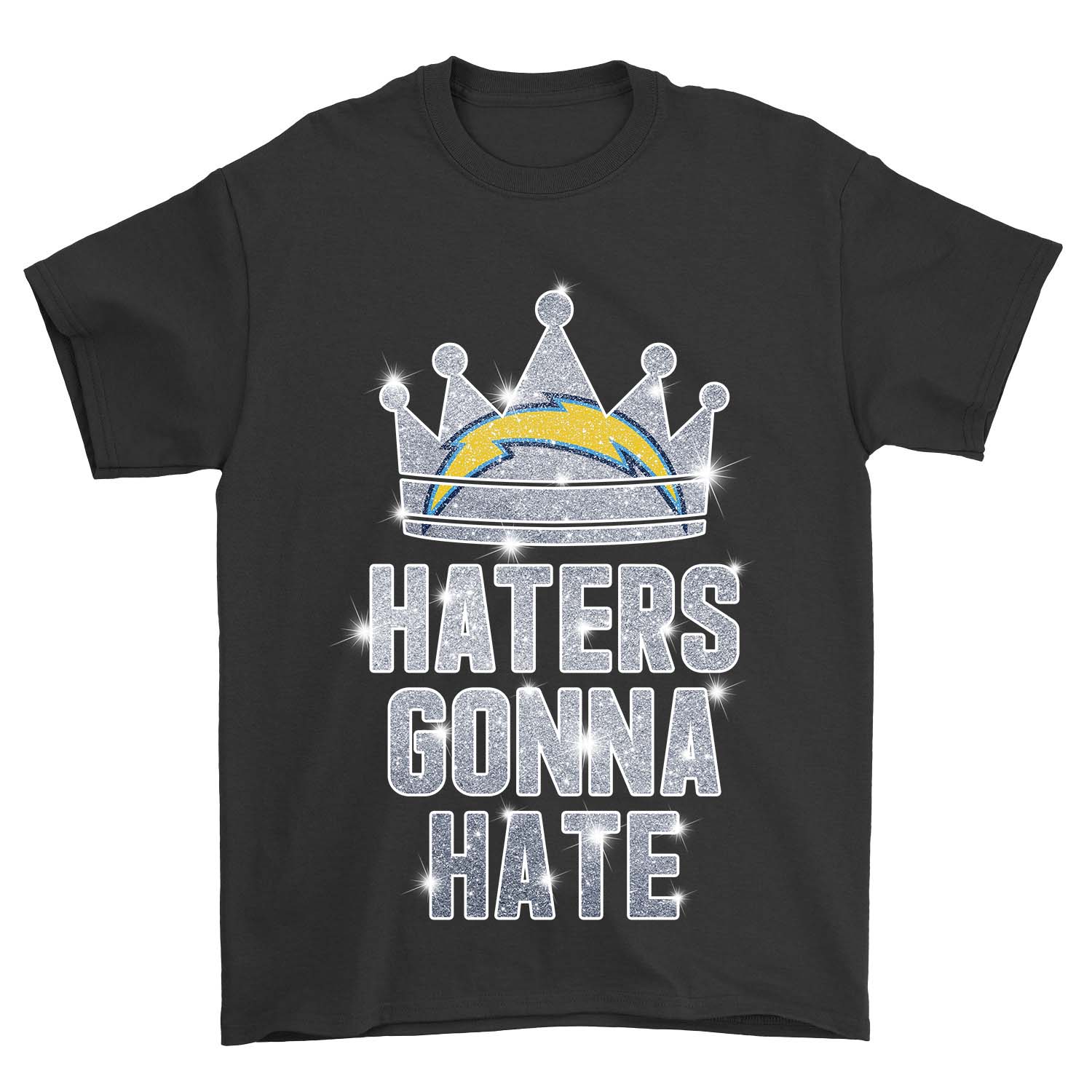 Los Angeles Chargers "haters Gonna Hate" Crown T-Shirt Los Angeles Chargers "haters Gonna Hate" Crown T-Shirt