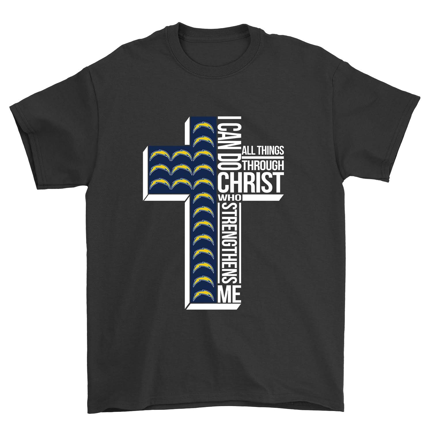 Los Angeles Chargers "i Can Do All Things" Christian T-Shirt Los Angeles Chargers "i Can Do All Things" Christian T-Shirt