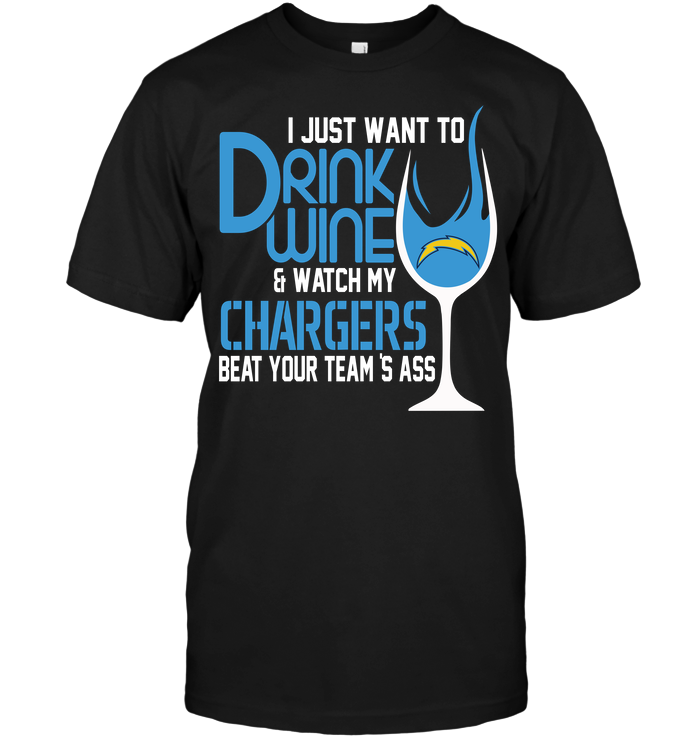 Los Angeles Chargers "wine & Football" T-Shirt Los Angeles Chargers "wine & Football" T-Shirt