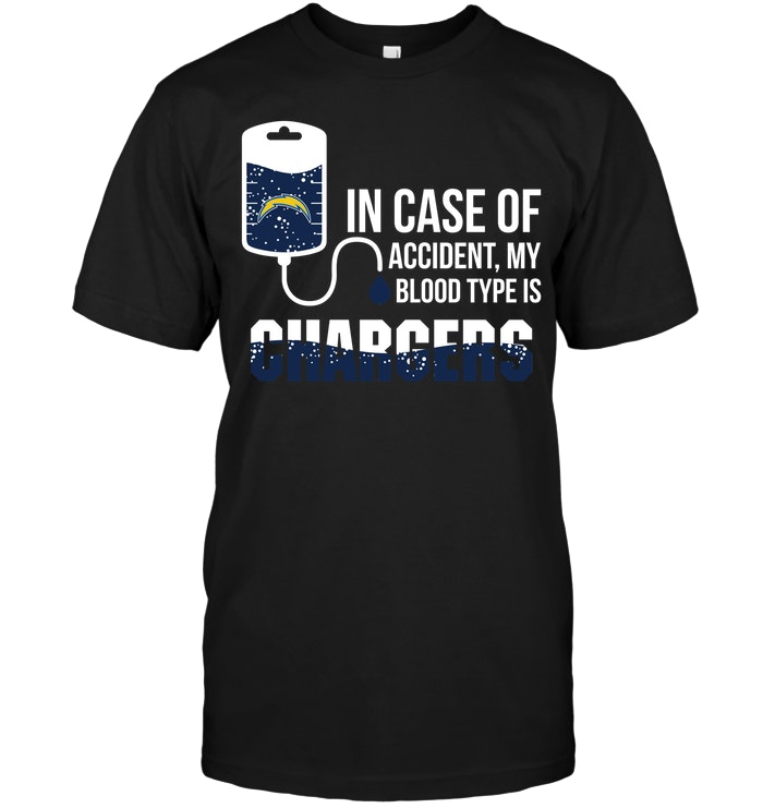 Los Angeles Chargers "my Blood Type Is Chargers" T-Shirt Los Angeles Chargers "my Blood Type Is Chargers" T-Shirt