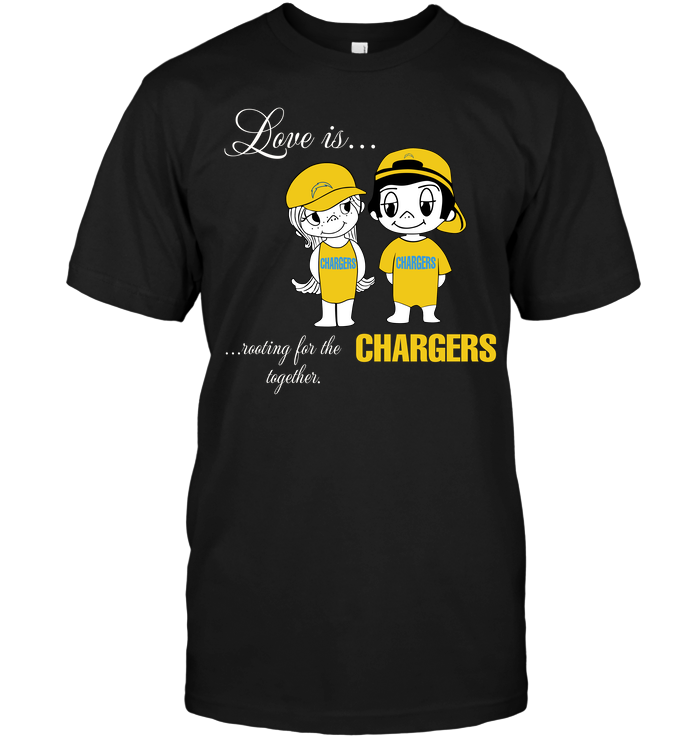 Los Angeles Chargers "love Is Rooting Together" T-Shirt Los Angeles Chargers "love Is Rooting Together" T-Shirt