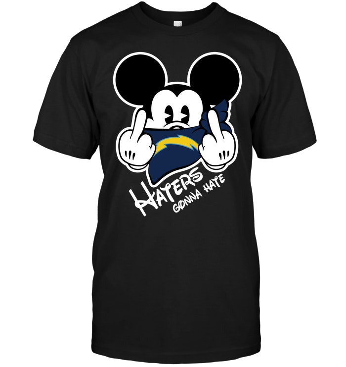 Los Angeles Chargers "haters Gonna Hate" Mickey Mouse T-Shirt Los Angeles Chargers "haters Gonna Hate" Mickey Mouse T-Shirt