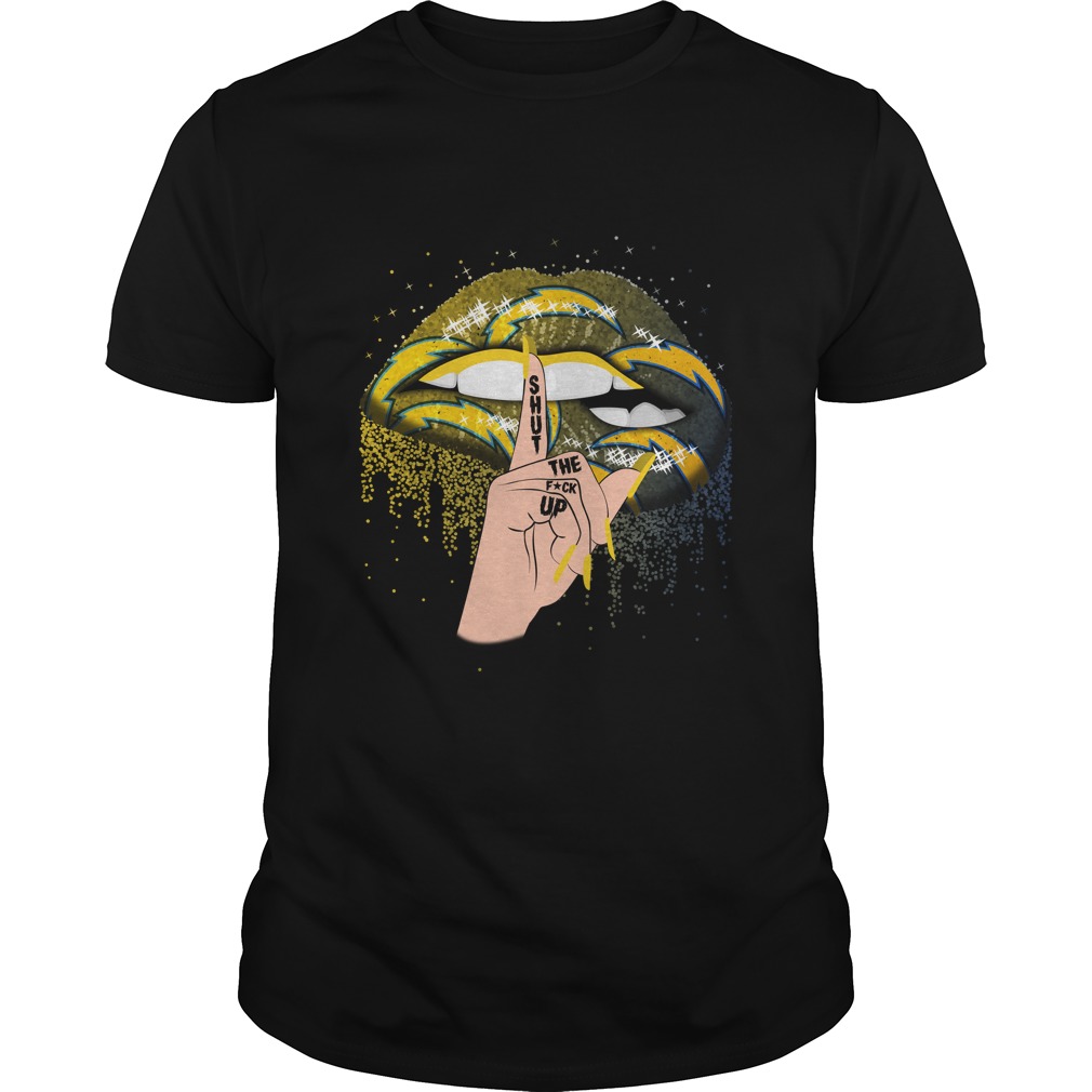 Los Angeles Chargers "shut Up" Lips T-Shirt Los Angeles Chargers "shut Up" Lips T-Shirt