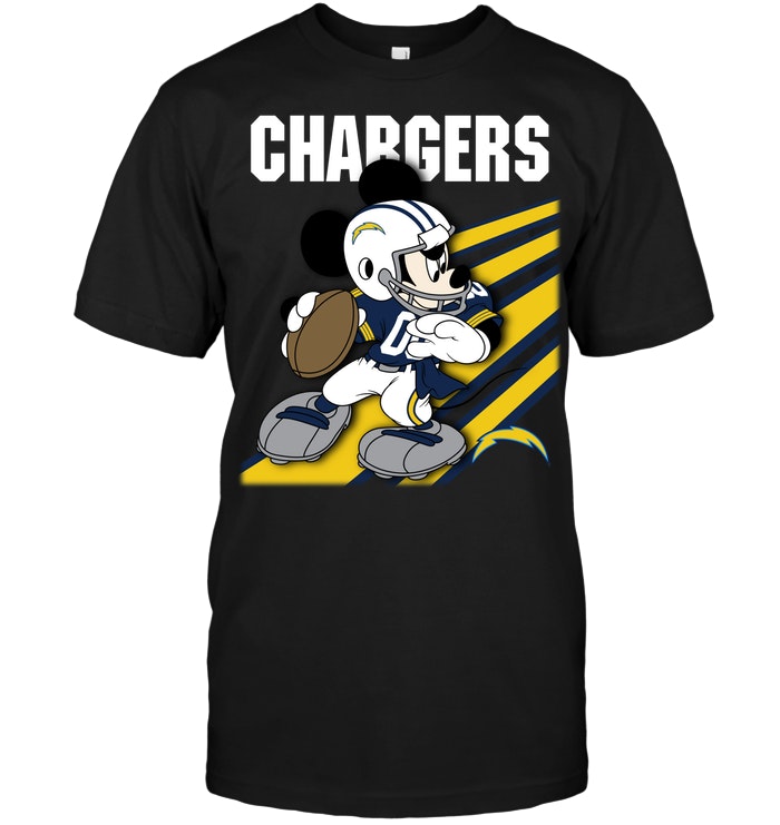 Los Angeles Chargers "mickey Mouse" Disney Football T-Shirt Los Angeles Chargers "mickey Mouse" Disney Football T-Shirt