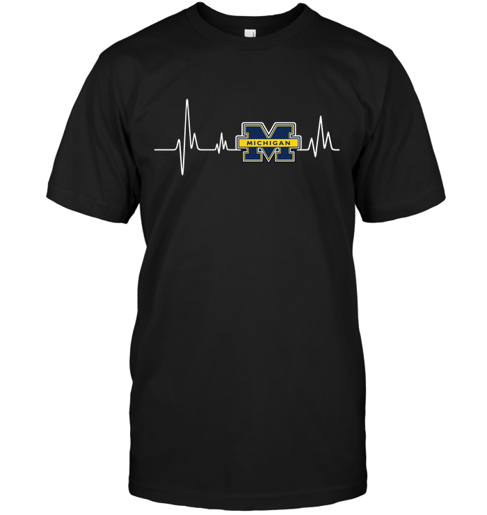 Michigan Wolverines Heartbeat T-Shirt Michigan Wolverines Heartbeat T-Shirt