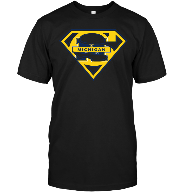 Superman Michigan Wolverines T-Shirt Superman Michigan Wolverines T-Shirt