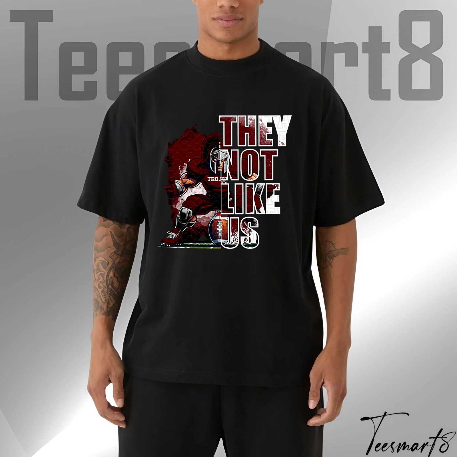 They Not Like Us T-Shirt – Trojan Football Graphic Tee